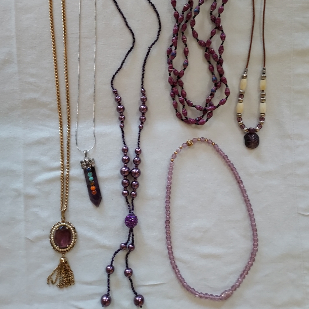 Purple Fashion Lot of Jewelry 6 piece CHAKRA TURTLE AVON
